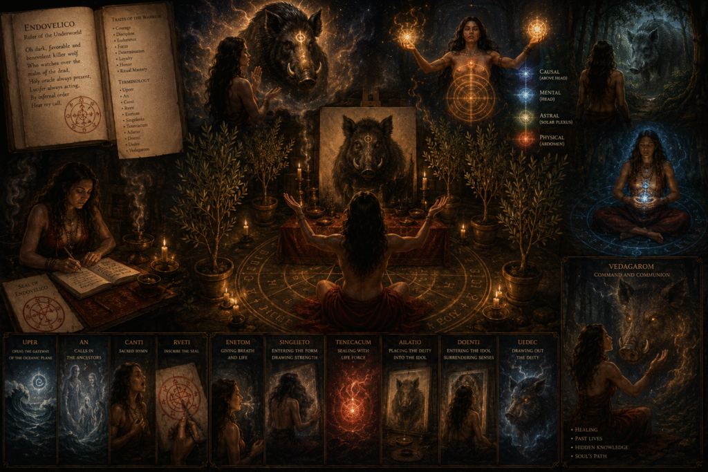 A detailed ritual report exploring multi-layered deity contact through astral, mental, and physical integration techniques.